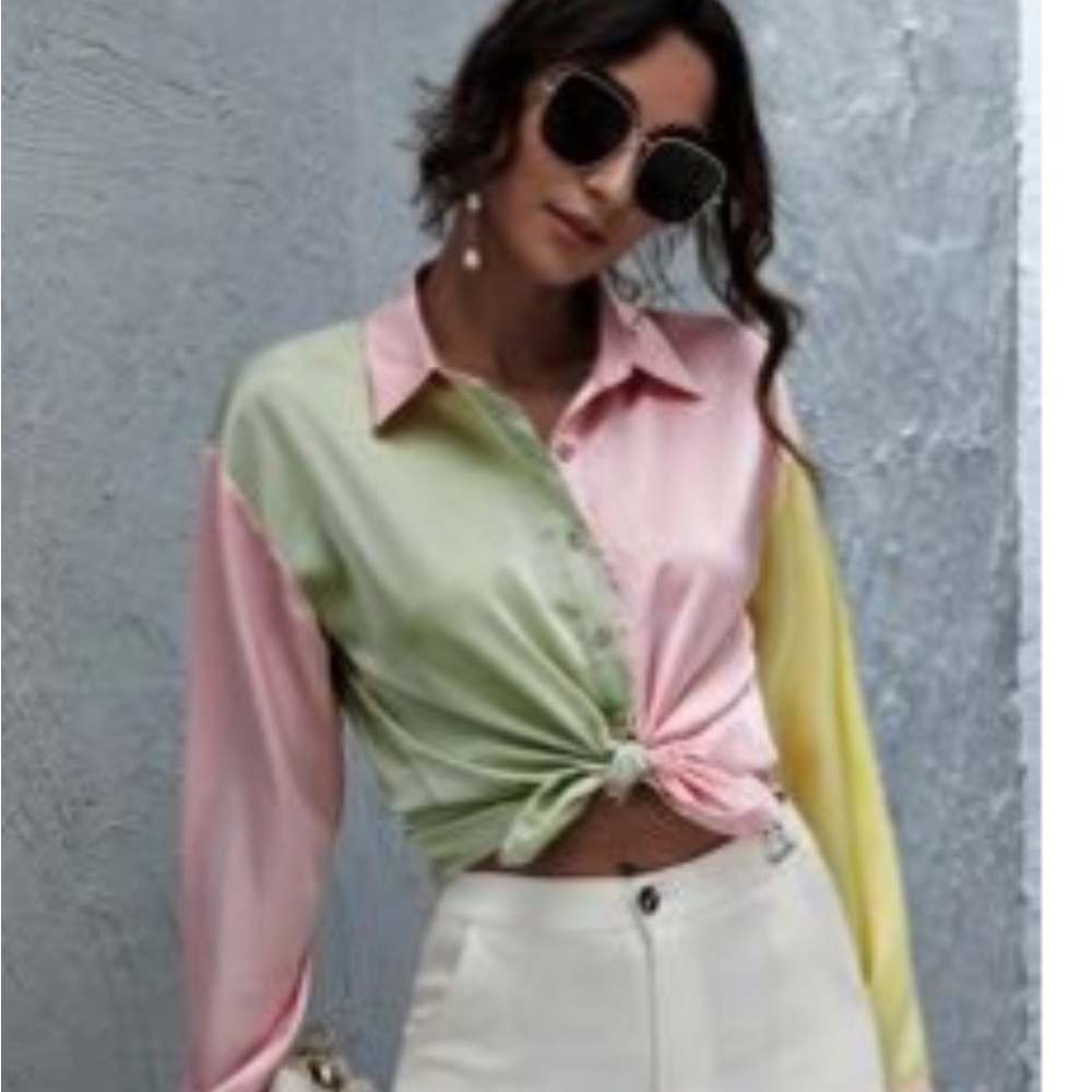 Colorful Women's Button-Up Shirt